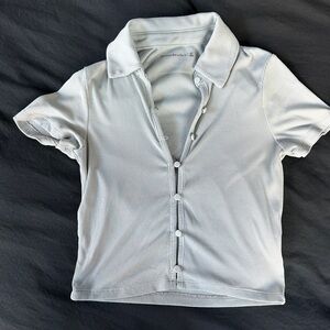 Abercrombie and Fitch Light Green Buttoned Crop Top Size XS